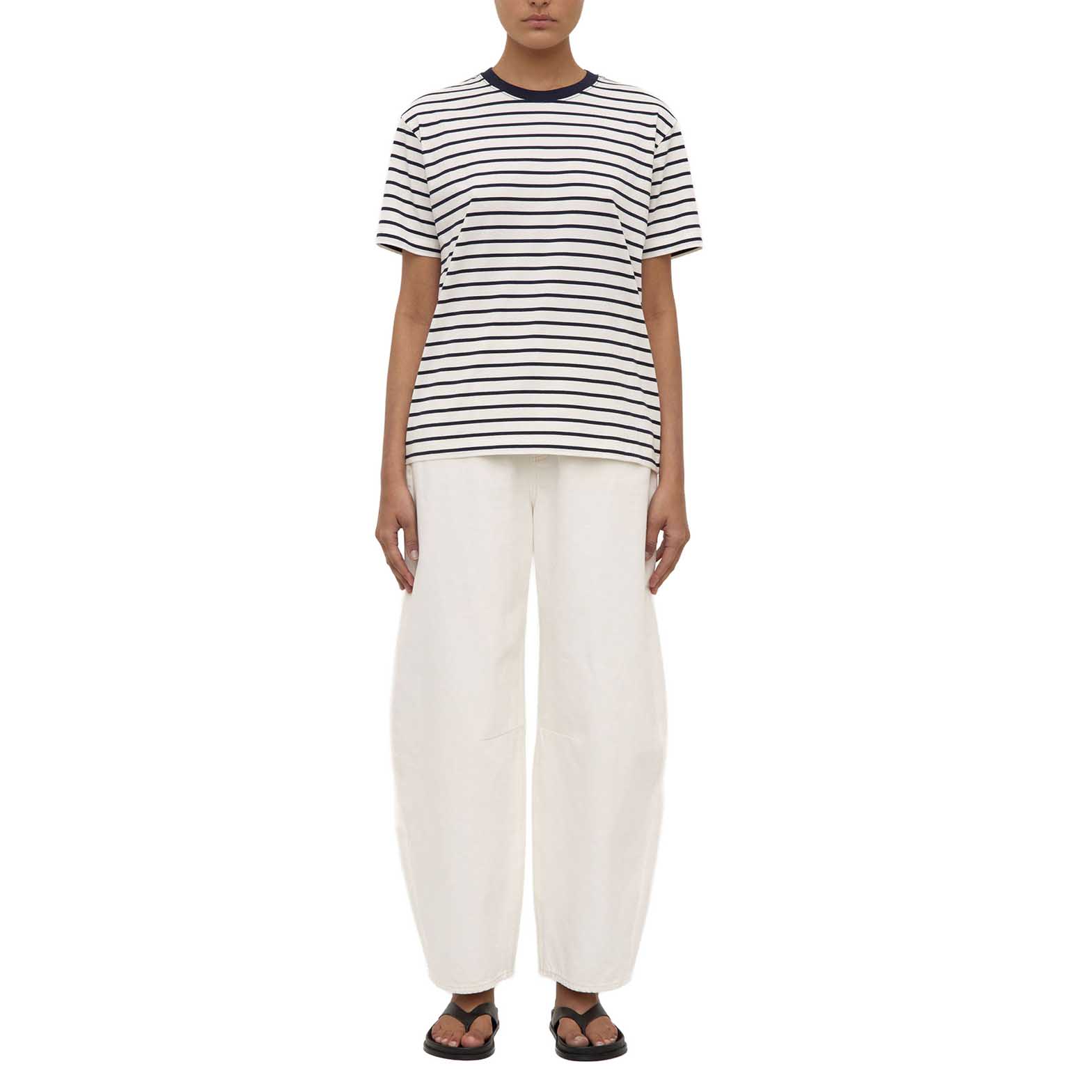 Assembly Label Leony Stripe Tee True Navy Antique White